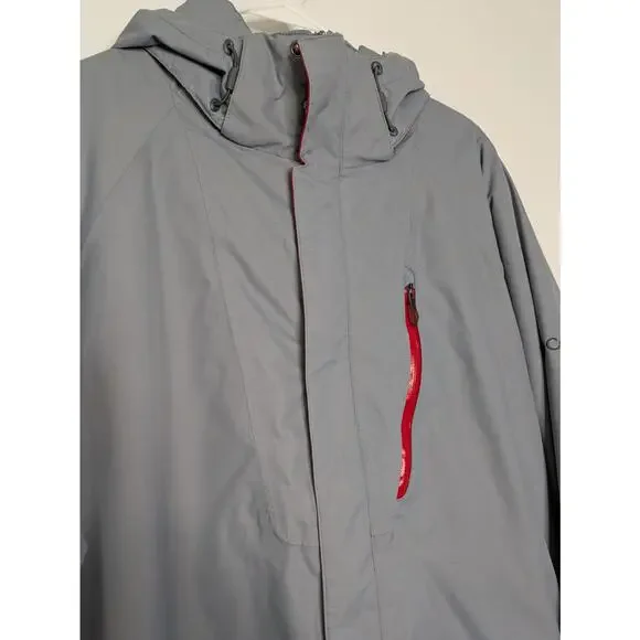 Columbia Jacket Mens Large Gray Omni-Tech Hooded Rain Waterproof - Picture 7 of 12